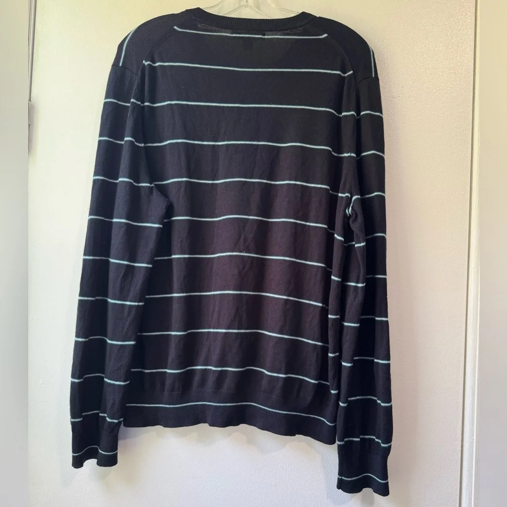 Banana Republic Silk Cashmere V-neck Striped Long Sleeve Sweater